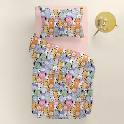 Дитяча постільна білизна в ліжечко SAFARI ANIMALS CS9, помаранчевий (AnimalsCinemaRoseOrange_40Rose_140) - мініатюра 2