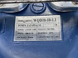 Насос дренажно-фекальний GrandWater WQD10-10-1.1 кабель 8 м 30412 - мініатюра 3