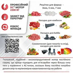 М'ясорубка PRIME Technics PG 2243 WGD - мініатюра 9