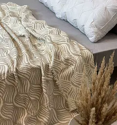 Плед двосторонній мусліновий євро L&M Home Textiles 20292 200х220 см бежевий - мініатюра 2