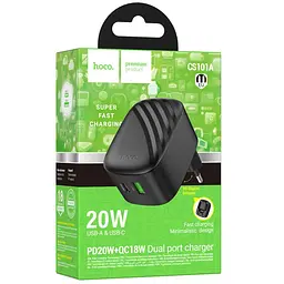 МЗП Hoco CS101A Folding PD20W+QC3.0 (1USB-A/1C) Black - мініатюра 2