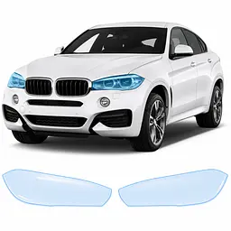 Антигравійна захисна бронеплівка за лекалами для BMW X6 F16 2014-2019 - оптика (фари та ПТФ)