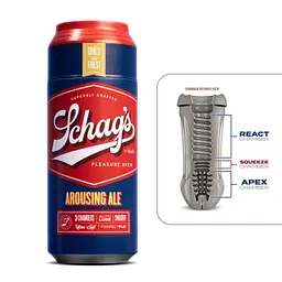 Мастурбатор - банка пива Blush Schag's Arousing Ale Masturbator - Frosted, самозмащуваний, вакуум - мініатюра 2