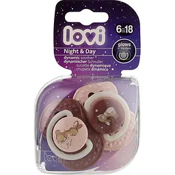 Пустушка LOVI Night & Day Girl силіконова динамічна 6-18 місяців 2 шт. (22/915girl) - мініатюра 2