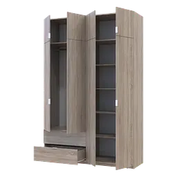 Розпашна Шафа для одягу Doros Лукас Дуб Сонома 160х50х240 (80737730) - мініатюра 2