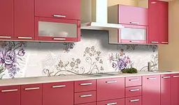 Вініловий кухонний фартух Квіткові Візерунки наклейка для кухні ПВХ Абстракція Happy Pocket Z181780 - мініатюра 2