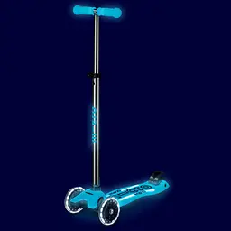 Самокат дитячий Micro Maxi Deluxe Glow LED Plus 3-колісний синій кришталь (MMD377) - мініатюра 6