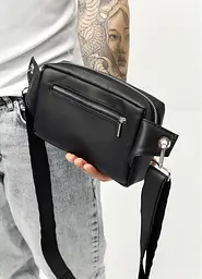 Чоловіча сумка бананка Sambag Harvi чорна 24 × 16 × 6 см (88213001m) - мініатюра 3
