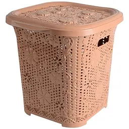 Кошик для білизни Violet House Ажур Beige з кришкою 15 л (0424 Ажур BEIGE с/к 15 л) - мініатюра 2