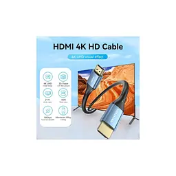 Кабель мультимедійний HDMI M to HDMI M 8.0m V2.0 4K60Hz aluminum alloy blue Vention (ALHSK) - мініатюра 4