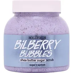 Цукровий скраб Hollyskin Bilberry Bubbles, з олією ши і перлітом, 350 г