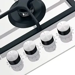 Whirlpool Варильна поверхня газова на склі, 60см, чугун, конфорка з підвійним рядом полум'я, білий - мініатюра 2
