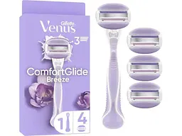 Станок для гоління VENUS 3леза 1шт жіночий ComfortGlide Breeze з 4 змінними картриджами