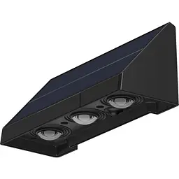 Світильник фасадний Eurolamp LED з акумулятором та сонячною батареєю 1W 5V 3000K IP54 чорний (72) - мініатюра 2