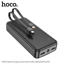 Повербанк чорний зовнішній акумулятор Power bank HOCO J118A Speed energy 20000mAh - мініатюра 2