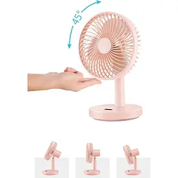 Портативний вентилятор Jile Desktop small fan 01 Pink (1146684) [167298] - мініатюра 3