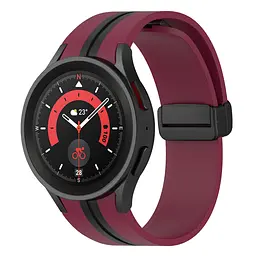 Браслет Samsung Galaxy Watch 6 Classic 43mm 6 Classic 47mm - темно-червоно-чорний ширина кріплення 20мм силікон Watchbands Cls-line-black (W35-543242342) - мініатюра 2