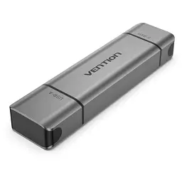 Зчитувач флеш-карт Vention USB 3.0 AM/USB-C to SD+TF Gray Dual Drive Letter Aluminum Alloy (CLLH0)