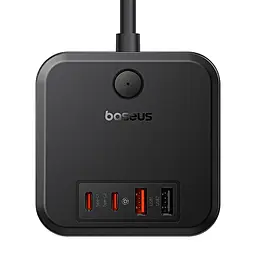 Мережевий зарядний пристрій Baseus PowerCombo Cube Power Strip 3AC+2U+2C 30W 1.5m EU Cluster Black (E00066400117-00) - мініатюра 4