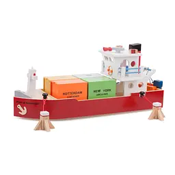 Ігровий набір New Classic Toys Контейнерне судно з 4 контейнерами (art10900)