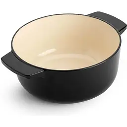 Каструля KitchenAid Cast Iron чавунна з кришкою 22 см 3.3 л чорна (CC006058-001) - мініатюра 4