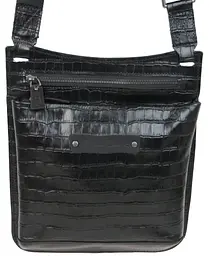 Чоловіча шкіряна сумка Mykhail Ikhtyar 24х26х3 см Чорний (45041 croco black) - мініатюра 3