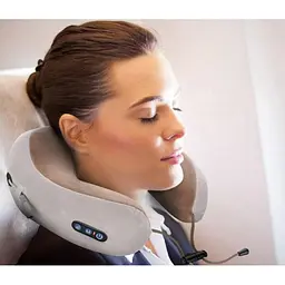 Масажна подушка для шиї U-shaped Massage pillow портативний масажер, вібромасажер для шиї - мініатюра 4