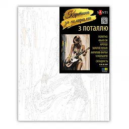 Картина за номерами Santi Дівчина гітаристка 40х50 см поталь (956850) - мініатюра 2