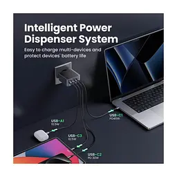Зарядний пристрій Ugreen 4xUSB 100W (3xUSB-C+USB-A) Gan Nexode Fast Charger Grey X565 (35043) - мініатюра 5