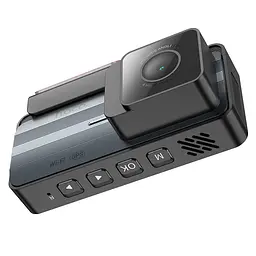 Відеореєстратор Hoco DV12 2K display + GPS (with rear camera) Silver gray - мініатюра 2