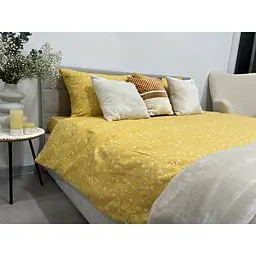Комплект постільної білизни Ecotton двоспальний 250951 Квiтка на жовтому (24275) - мініатюра 2