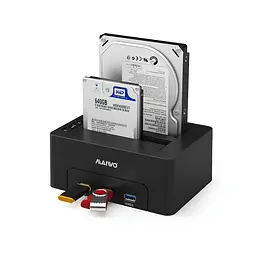 Док-станція клонувальник Maiwo для двох SSD/HDD 2.5/3.5" SATA 3xUSB 3.0 (K3082H 6071) Чорна - мініатюра 2