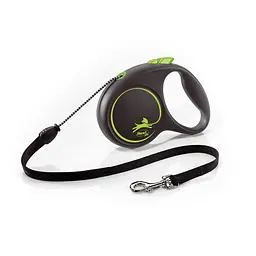 Рулетка Flexi Black Design для собак трос розмір M 5 м зелена