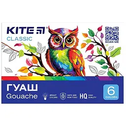 Фарба Гуаш Kite K-062 6 кольорів (4063276208286)(SC)