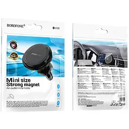 Автотримач Borofone BH135 Parker ring magnetic (air outlet) Black - мініатюра 6