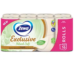 Туалетний папір Zewa Exclusive Natural Soft чотиришаровий 16 рулонів - мініатюра 2