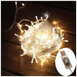 Гірлянда ColorWay LED 100 10м (8 функцій) теплий колір USB (CW-G-100L10U) - мініатюра 2
