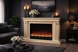 Електричний камін Bluetooth звук потріскування дров Valencia Ivory 1500Вт (10080116) - мініатюра 6