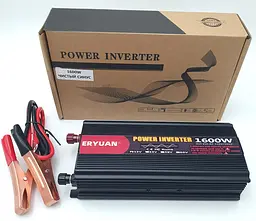Автоінвертор 12 V-220 V перетворювач напруги з чистою синусоїдою для котла, насоса та холодильника 1600 W Eryuan 12 V-220 V 1600 Вт
