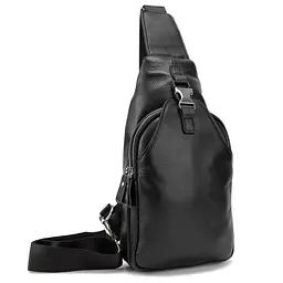 Шкіряний чорний слінг через плече Tiding Bag A25F-6809-11A