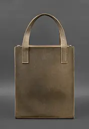 Шкіряна жіноча сумка шоппер Бетсі з кишенею темно-коричнева - мініатюра 4