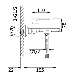 Змішувач для ванни Qtap Jay, Chrome/White (k35) з душовим гарнітуром QTJAY259CRW45553 - мініатюра 5