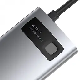 Usb Hub Baseus Metal Gleam Series 4-in-1 Multifunctional Type-C Сірий (CAHub-CY0G) - мініатюра 6