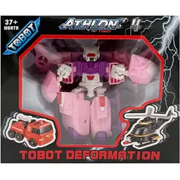 Машинка-трансформер Screechers Wild! Bambi "Tobot 2 в 1" 525-1(Pink) пластик