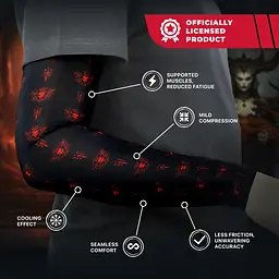 Геймерський рукав Diablo IV Lilith's Blood Petals (Діабло) безшовний XL Чорний - мініатюра 5