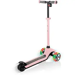 Електросамокат Globber E-Motion 4 колеса з підсвіткою, 50 кг, 3 колеса, пастельно-рожевий - мініатюра 3