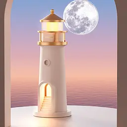 Нічний маяк з проекцією місяця LightHouse проектор місяця з акумулятором - мініатюра 2