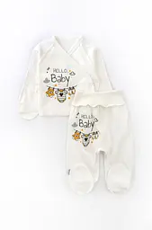 Набір для новонародженого: розпашонка та повзуни з принтом Hello Baby