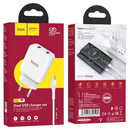 Адаптер HOCO Micro USB cable Speedy dual port charger set N7 |2USB, 2.1A| (Safety Certified) - мініатюра 2