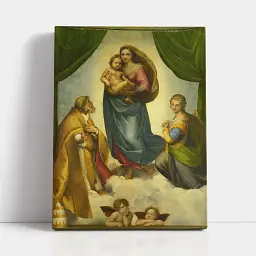 Інтер'єрна картина Сікстинська Мадонна, Рафаель, Raphael, Sistine Madonna, релігійний декор, 80×60 см (id6652) - мініатюра 3
